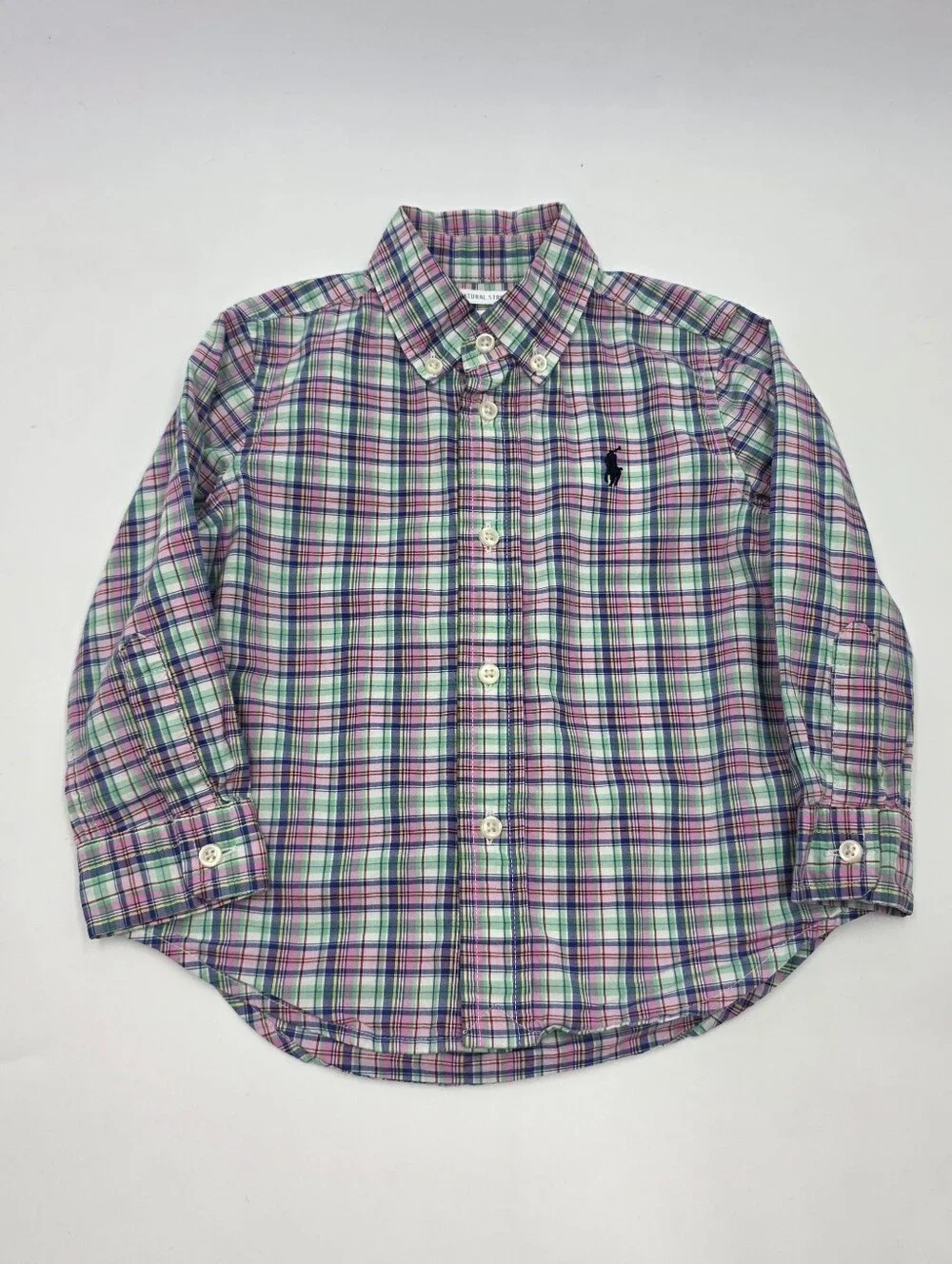 Ralph Lauren baby boy pink plaid button down size 18 months